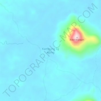 Topografische Karte Kampung Sg Aping, Höhe, Relief