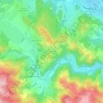 Topografische Karte Ungerhof, Höhe, Relief