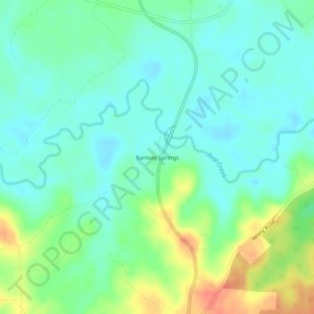 Topografische Karte Ramsey Springs, Höhe, Relief