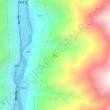 Topografische Karte 庄上, Höhe, Relief
