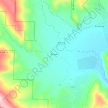 Topografische Karte Rociada, Höhe, Relief