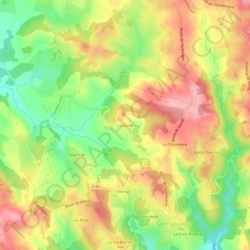 Topografische Karte La Gente, Höhe, Relief