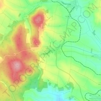 Topografische Karte Karnabrunn, Höhe, Relief