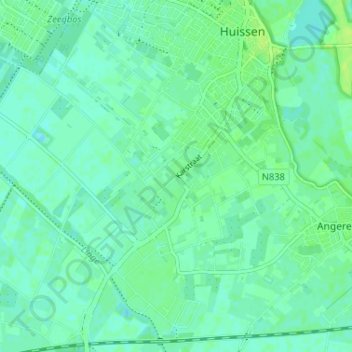 Topografische Karte Bergerden, Höhe, Relief