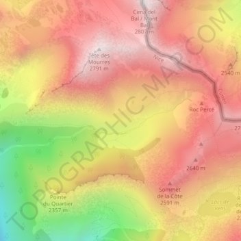 Topografische Karte Tortissa, Höhe, Relief