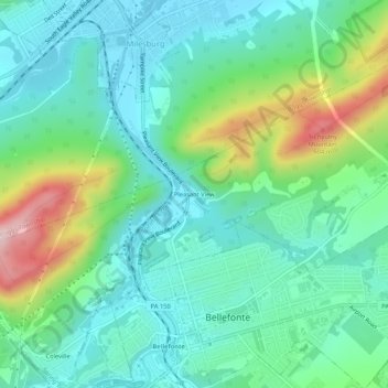 Topografische Karte Pleasant View, Höhe, Relief