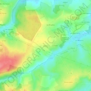Topografische Karte La Jarry, Höhe, Relief