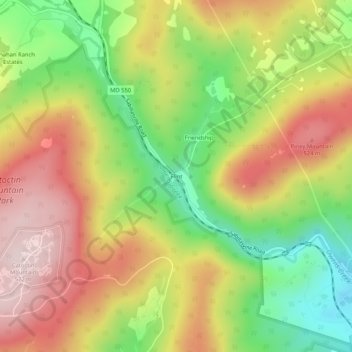 Topografische Karte Flint, Höhe, Relief