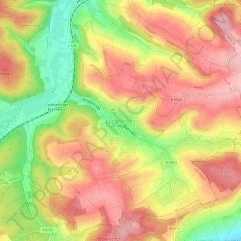 Topografische Karte Leipferdingen, Höhe, Relief