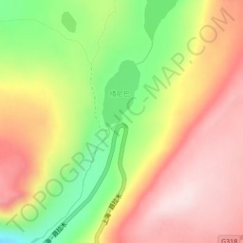 Topografische Karte 姊妹湖, Höhe, Relief