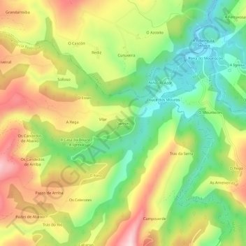 Topografische Karte Serrón, Höhe, Relief
