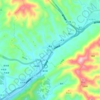 Topografische Karte 瞻淇村, Höhe, Relief