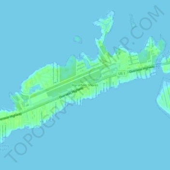 Topografische Karte Marathon Shores, Höhe, Relief