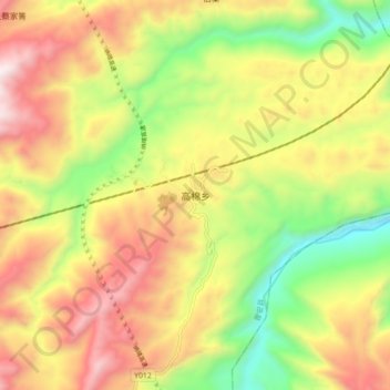 Topografische Karte 高棉乡, Höhe, Relief