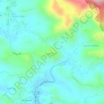 Topografische Karte Los Peñones, Höhe, Relief
