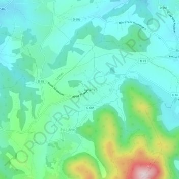 Topografische Karte Lasserre, Höhe, Relief