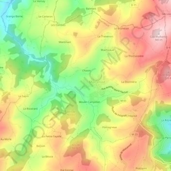 Topografische Karte Le Roule, Höhe, Relief