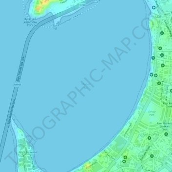 Topografische Karte Mahim Bay, Höhe, Relief