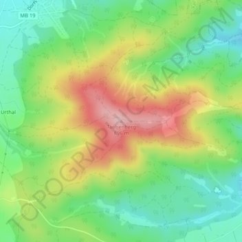 Topografische Karte Taubenberg, Höhe, Relief