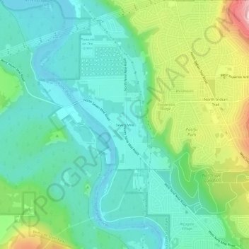 Topografische Karte Seven Mile, Höhe, Relief