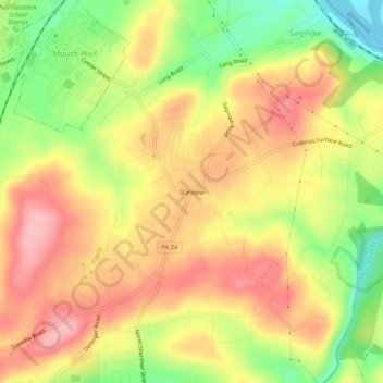 Topografische Karte Starview, Höhe, Relief