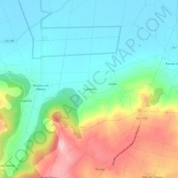 Topografische Karte Guntimil, Höhe, Relief
