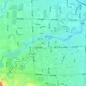 Topografische Karte 中所, Höhe, Relief