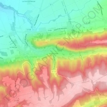 Topografische Karte Saint-Didier, Höhe, Relief