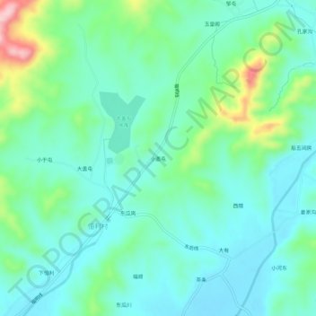 Topografische Karte 小盖屯, Höhe, Relief