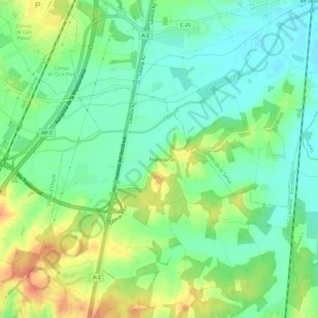 Topografische Karte Franciac, Höhe, Relief