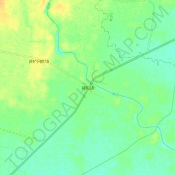 Topografische Karte 颍阳镇, Höhe, Relief