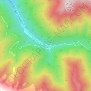 Topografische Karte Sandon, Höhe, Relief