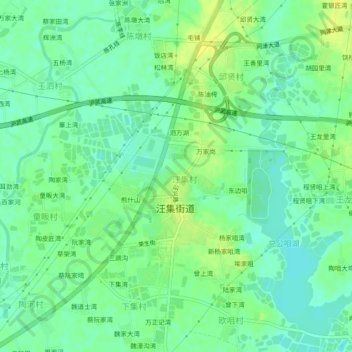 Topografische Karte 坡下湾, Höhe, Relief