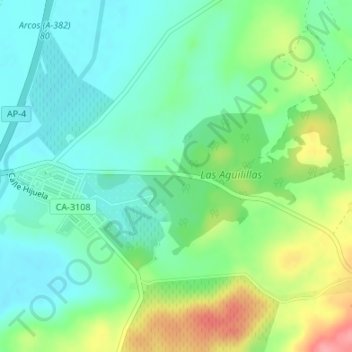 Topografische Karte Parque Las Aguilillas, Höhe, Relief