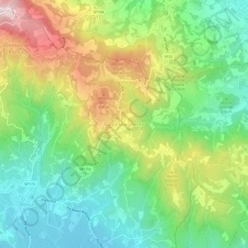 Topografische Karte Santa Margherita, Höhe, Relief