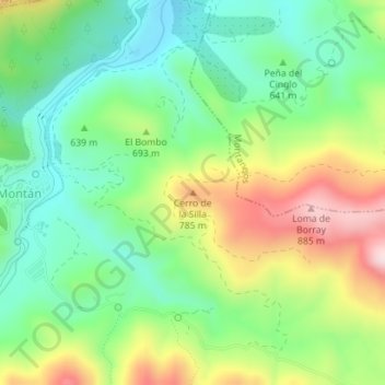 Topografische Karte Cerro de la Silla, Höhe, Relief