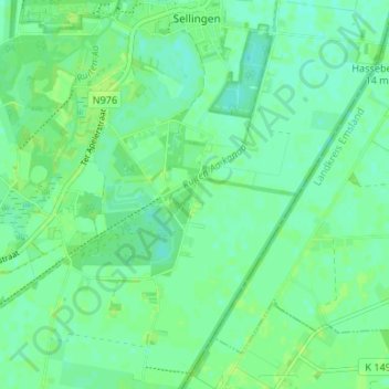 Topografische Karte Zuidveld, Höhe, Relief