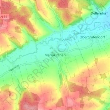 Topografische Karte Mariakirchen, Höhe, Relief