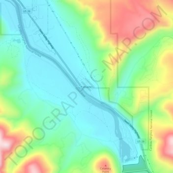 Topografische Karte Palisades, Höhe, Relief