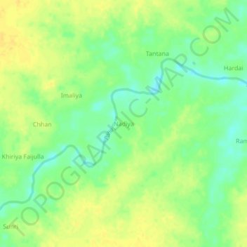 Topografische Karte Nadiya, Höhe, Relief