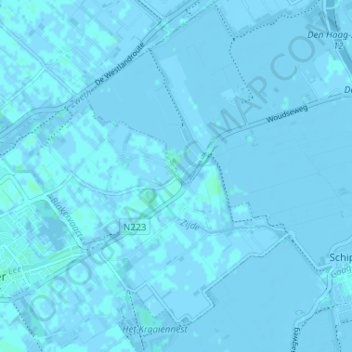 Topografische Karte Lierhand, Höhe, Relief