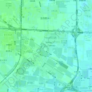 Topografische Karte 双合村, Höhe, Relief