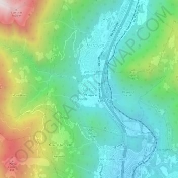 Topografische Karte Sigirino, Höhe, Relief