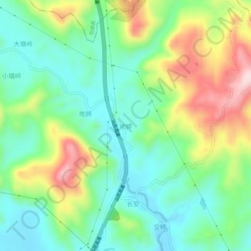 Topografische Karte 地狮, Höhe, Relief