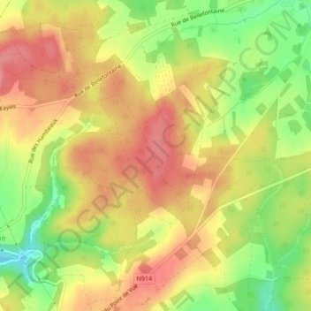 Topografische Karte Ronchy, Höhe, Relief