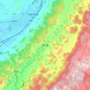 Topografische Karte 桂兴镇, Höhe, Relief