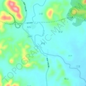 Topografische Karte 安康, Höhe, Relief