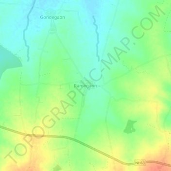 Topografische Karte Ramegaon, Höhe, Relief