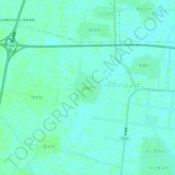 Topografische Karte 阎庙村, Höhe, Relief