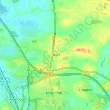 Topografische Karte Harker, Höhe, Relief